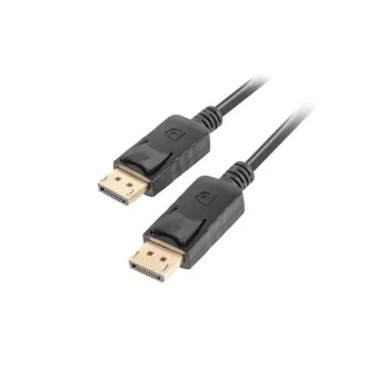 Cablu de conexiune LANBERG DisplayPort 1.2 M/M, 4K@60Hz, lungime 1,8 m, negru, cu zăvor, conectori placați cu aur
