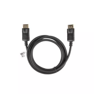 Cablu de conexiune LANBERG DisplayPort 1.2 M/M, 4K@60Hz, lungime 1,8 m, negru, cu zăvor, conectori placați cu aur