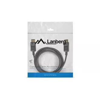 Cablu de conexiune LANBERG DisplayPort 1.2 M/M, 4K@60Hz, lungime 1,8 m, negru, cu zăvor, conectori placați cu aur