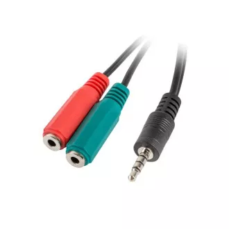 Adaptor LANBERG Minijack 3,5 mm (M) 4 pini la 2x Minijack 3,5 mm (F) 3 pini cablu 20cm, negru Adaptor LANBERG Minijack 3,5 mm (M) 4 pini la 2x Minijack 3,5 mm (F) 3 pini cablu 20cm, negru
