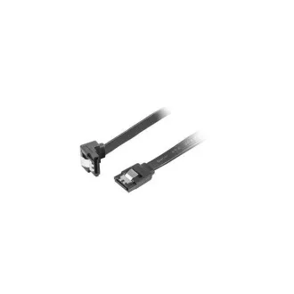 LANBERG Cablu de date SATA III (6GB/S) F/F 50cm, înclinat, zăvorâre metalică, negru