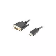 Cablu de conexiune LANBERG HDMI/A la DVI-D (24 1), M/M, 4K@30Hz, lungime 1,8 m, negru, dual link, conectori placați cu aur