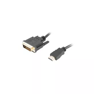 Cablu de conexiune LANBERG HDMI/A la DVI-D (24 1), M/M, 4K@30Hz, lungime 1,8 m, negru, dual link, conectori placați cu aur