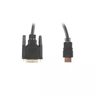 Cablu de conexiune LANBERG HDMI/A la DVI-D (24 1), M/M, 4K@30Hz, lungime 1,8 m, negru, dual link, conectori placați cu aur