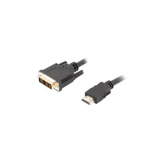 LANBERG Cablu HDMI (M) la DVI-D (M) (18 1) de 1,8 m, negru, single link, conectori placați cu aur