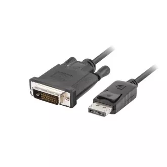 LANBERG Cablu de conexiune DisplayPort 1.2 la DVI-D (24 1), M/M, lungime 1,8 m, dual link, negru