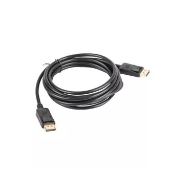 LANBERG Cablu de conexiune DisplayPort 1.2 M/M, 4K@60Hz, lungime 3m, negru, cu zăvor, conectori placați cu aur LANBERG Cablu de conexiune DisplayPort 1.2 M/M, 4K@60Hz, lungime 3m, negru, cu zăvor, conectori placați cu aur