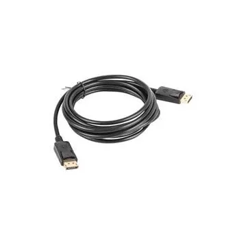 LANBERG Cablu de conexiune DisplayPort 1.2 M/M, 4K@60Hz, lungime 3m, negru, cu zăvor, conectori placați cu aur LANBERG Cablu de conexiune DisplayPort 1.2 M/M, 4K@60Hz, lungime 3m, negru, cu zăvor, conectori placați cu aur