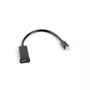 Adaptor LANBERG mini DisplayPort 1.2 la HDMI, M/F, cablu 20 cm, negru