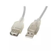 LANBERG Cablu USB-A M/F 2.0 LANBERG USB-A M/F 2.0 1,8m, transparent