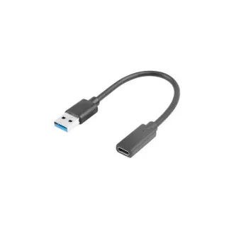 LANBERG Cablu USB-C (F) 3.1 la USB-A (M) LANBERG, 15 cm, negru LANBERG Cablu USB-C (F) 3.1 la USB-A (M) LANBERG, 15 cm, negru