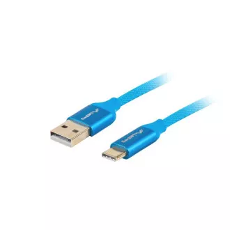 LANBERG Cablu USB-C (M) la USB-A (M) 2.0 de 1m, albastru, încărcare rapidă 3.0