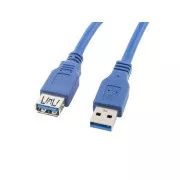 LANBERG Cablu USB-A M/F 3.0 3m, albastru