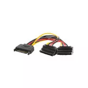 Cablu LANBERG SATA (M) la 2x SATA (F) 15cm, înclinat