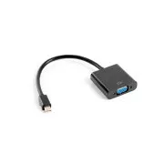 Adaptor LANBERG mini DisplayPort 1.2 la VGA, M/F, cablu 20 cm, negru