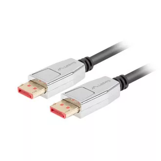 Cablu de conectare LANBERG DisplayPort 1.4 M/M, 8K@60Hz, 5K@120Hz, lungime 1,8 m, negru, cu zăvor, conectori placați cu aur