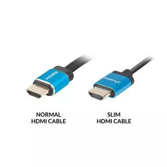 LANBERG Cablu HDMI M/M 2.0 de 1,8 m 4K negru, subțire, subțire LANBERG Cablu HDMI M/M 2.0 de 1,8 m 4K negru, subțire, subțire