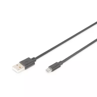 Cablu USB 2.0 Digitus USB A tată la USB micro B tată, 2x ecranat, Cupru, 1m