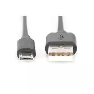 Cablu USB 2.0 Digitus USB A tată la USB micro B tată, 2x ecranat, Cupru, 1m