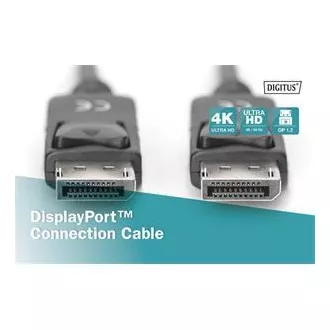 Cablu de conectare Digitus DisplayPort 1.2, DP M/M, 2,0 m, cu zăvor, Ultra HD 4K, negru