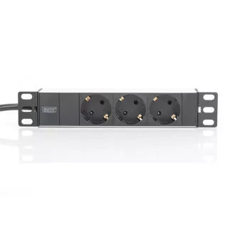 PDU Digitus 1U din aluminiu, 254 mm (10") cu montare în rack 3x prize de siguranță, 16A, 4000W, 250VAC 50/60Hz PDU Digitus 1U din aluminiu, 254 mm (10") cu montare în rack 3x prize de siguranță, 16A, 4000W, 250VAC 50/60Hz