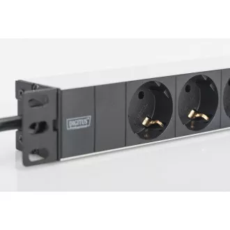 PDU Digitus 1U din aluminiu, 254 mm (10") cu montare în rack 3x prize de siguranță, 16A, 4000W, 250VAC 50/60Hz PDU Digitus 1U din aluminiu, 254 mm (10") cu montare în rack 3x prize de siguranță, 16A, 4000W, 250VAC 50/60Hz