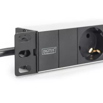 PDU Digitus 1U din aluminiu, 254 mm (10") cu montare în rack 3x prize de siguranță, 16A, 4000W, 250VAC 50/60Hz PDU Digitus 1U din aluminiu, 254 mm (10") cu montare în rack 3x prize de siguranță, 16A, 4000W, 250VAC 50/60Hz