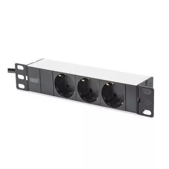 PDU Digitus 1U din aluminiu, 254 mm (10") cu montare în rack 3x prize de siguranță, 16A, 4000W, 250VAC 50/60Hz PDU Digitus 1U din aluminiu, 254 mm (10") cu montare în rack 3x prize de siguranță, 16A, 4000W, 250VAC 50/60Hz