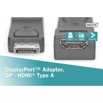 Adaptor Digitus DisplayPort, Displayport mascul -> HDMI A mamă