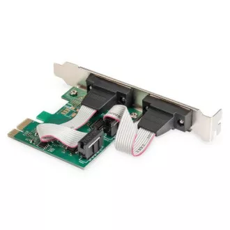 Adaptor Digitus PCI Express x1 cu 2 porturi seriale, + chipset cu profil redus: ASIX99100