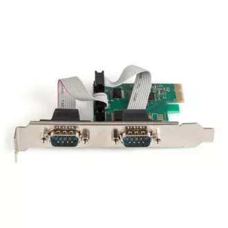 Adaptor Digitus PCI Express x1 cu 2 porturi seriale, + chipset cu profil redus: ASIX99100