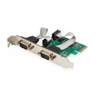 Adaptor Digitus PCI Express x1 cu 2 porturi seriale, + chipset cu profil redus: ASIX99100