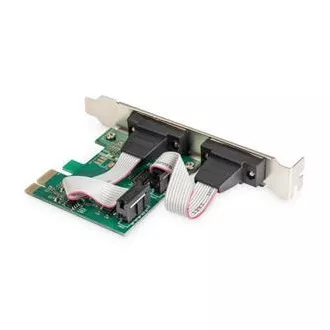 Adaptor Digitus PCI Express x1 cu 2 porturi seriale, + chipset cu profil redus: ASIX99100