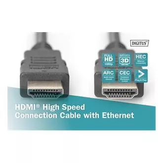 Cablu de conexiune Digitus HDMI High Speed + Ethernet, 2x ecranat, 3m