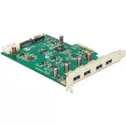 Placă PCI Express Delock x4> 4 x USB 3.0 extern, (cvadruplu canal)