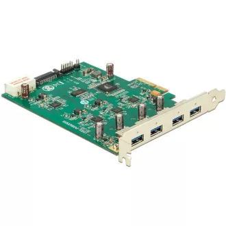 Placă PCI Express Delock x4> 4 x USB 3.0 extern, (cvadruplu canal) Placă PCI Express Delock x4> 4 x USB 3.0 extern, (cvadruplu canal)