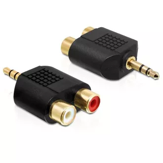 Delock adaptor audio jack stereo 3.5 mm 3 pin de sex masculin > 2 x RCA (CINCH) de sex feminin Delock adaptor audio jack stereo 3.5 mm 3 pin de sex masculin > 2 x RCA (CINCH) de sex feminin