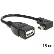 Cablu Delock USB mini mascul > USB 2.0-A mamă OTG 16 cm