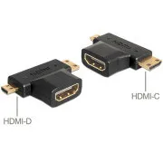 Adaptor Delock HDMI-A mamă > HDMI-C + HDMI-D mascul