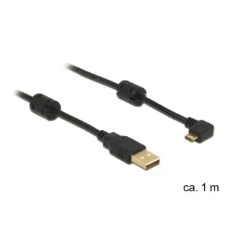 Cablu Delock USB 2.0 A mascul > USB micro B mascul, unghi drept 270°, 1m