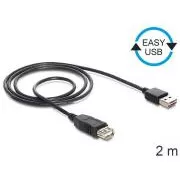 Cablu Delock EASY-USB 2.0-A mascul > USB 2.0-A mamă, prelungire 2 m