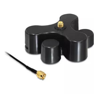 Delock Bază antenă cu conector RP-SMA > mufă RP-SMA cu bază, 1m, neagră