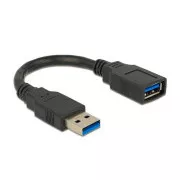 Delock Cablu de extensie USB 3.0 mascul/femelă A/A cu lungimea de 15 cm