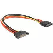 Cablu de alimentare Delock SATA 15 pini mascul > SATA 15 pini mamă prelungitor 30 cm