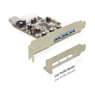 DeLock PCI Express x1 > USB 3.0, 3x externe, 1x interne, VIA, + profil redus DeLock PCI Express x1 > USB 3.0, 3x externe, 1x interne, VIA, + profil redus