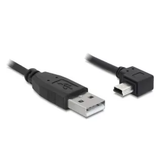 Cablu Delock USB 2.0 A-tată > USB mini-B 5-pini tată cu unghi drept, 2 metri