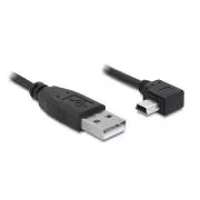 Cablu Delock USB 2.0 A-mascul > USB mini-B 5-pini mascul unghi drept, 3 metri