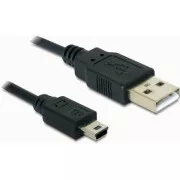Cablu Delock USB 2.0 A-masculin și USB mini-B 5-pini, 0,7 m