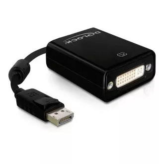 Adaptor Delock DisplayPort (mascul) la DVI 24 5 (femelă), negru Adaptor Delock DisplayPort (mascul) la DVI 24 5 (femelă), negru