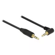 Delock Cablu jack stereo de 3,5 mm cu 3 pini de sex masculin înclinat 3 m negru